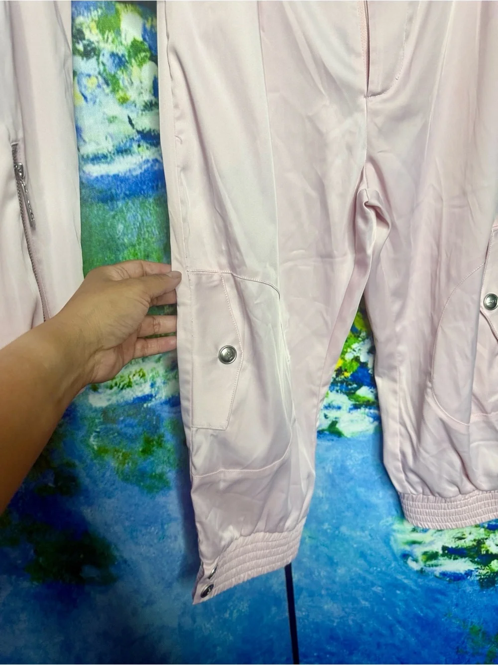 Light Pink Two-Piece Jacket & Capri Pants Set